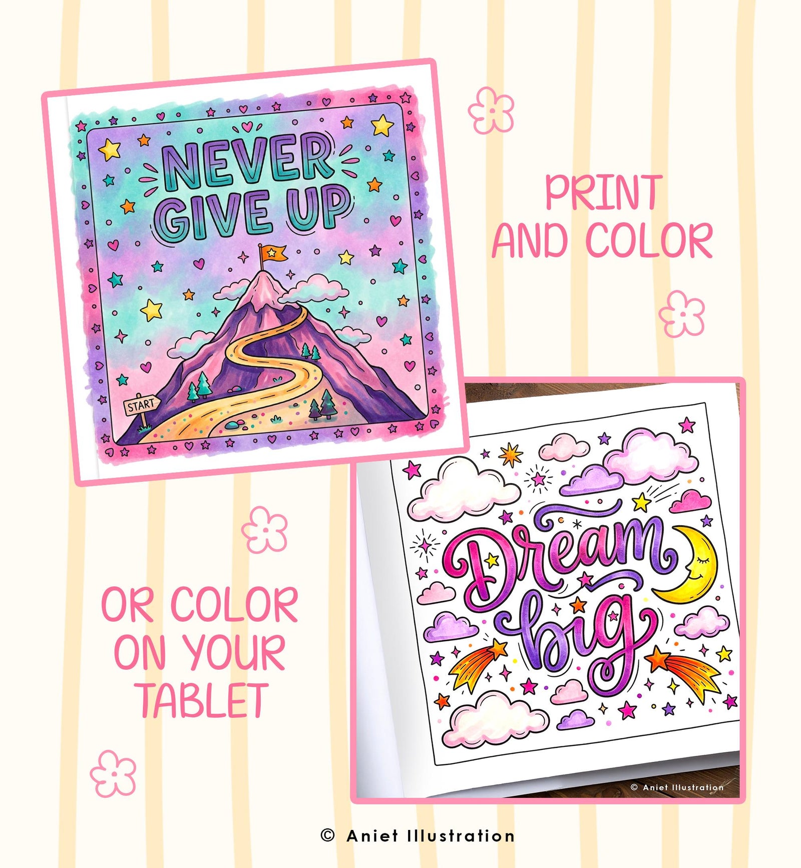 Affirmation Coloring Pages for Kids Teens Adults Stress Relief Inspirational 10 pages PDF Digital Coloring Printable Instant Download 0547