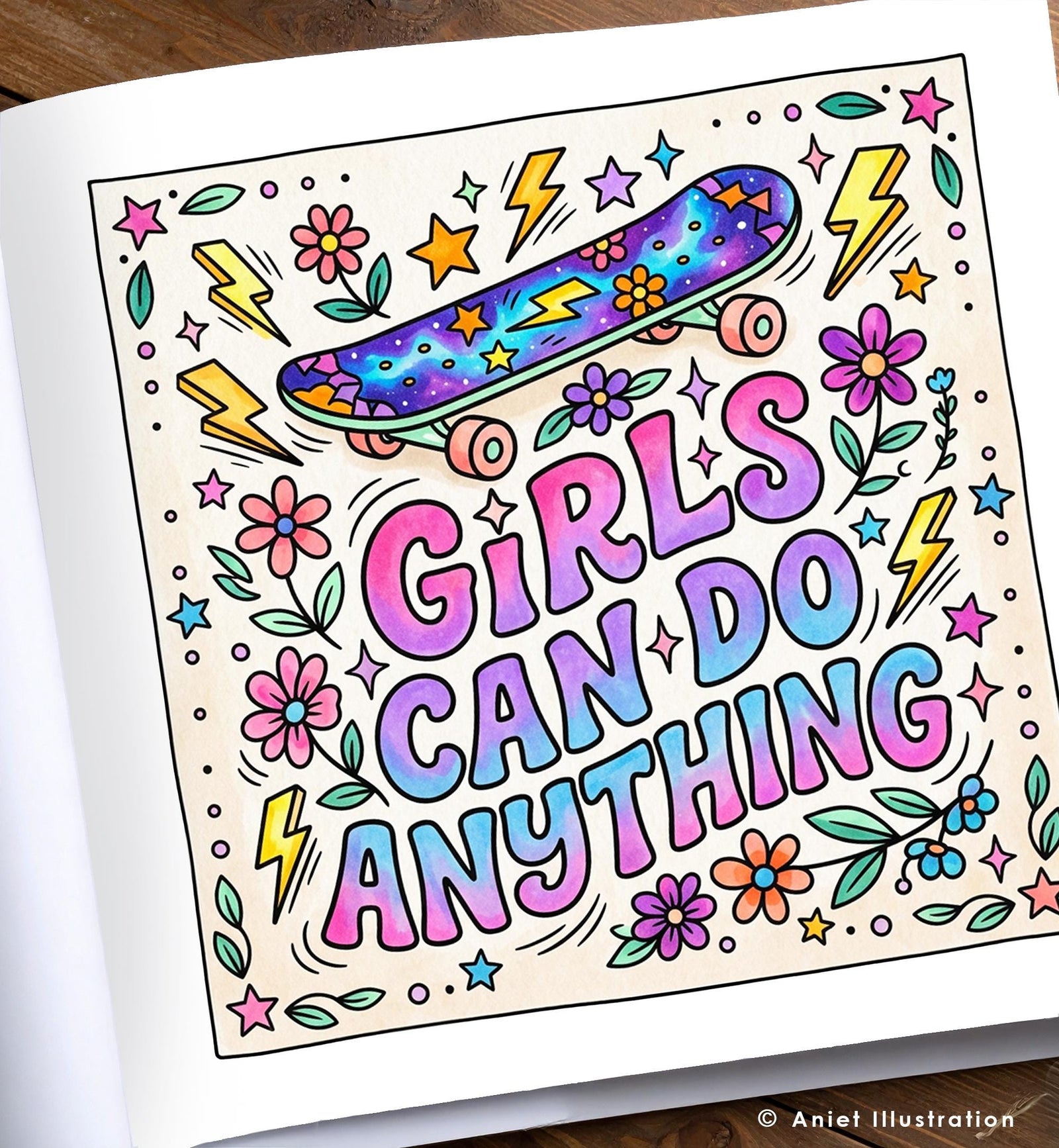 40 Girl Power Affirmation Coloring Pages for Kids Adults Stress Relief Inspirational PDF Digital Coloring Printable Instant Download 0547