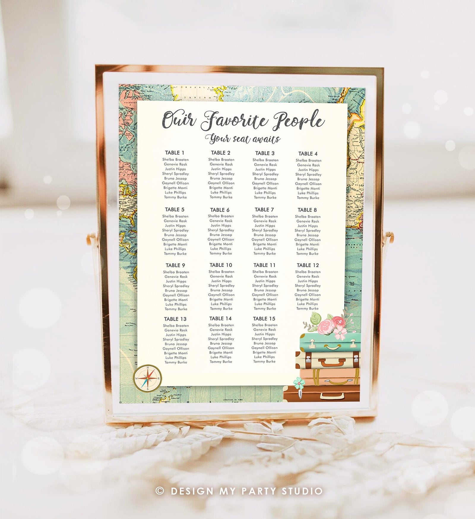 Editable Adventure Seating Chart Bridal Shower Baby Travel Passport Destination Wedding Awaits Digital Download Template Printable 0349