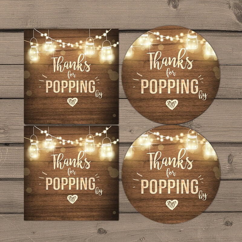 Thanks for popping by Gift Tag Birthday party favor tag Popcorn Favor Tag Stickers Stickers popping by rustic wood PRINTABLE 0015 0110