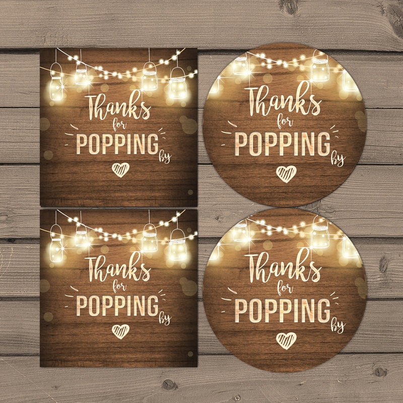 Thanks for popping by Gift Tag Birthday party favor tag Popcorn Favor Tag Stickers Stickers popping by rustic wood PRINTABLE 0015 0110