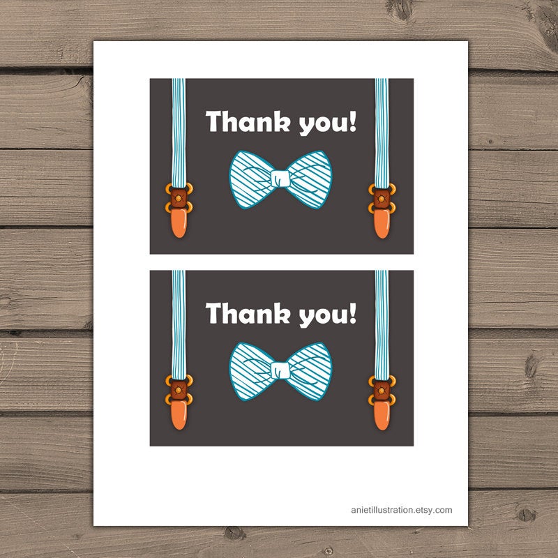 Little man Thank you cards Baby shower thank you card Instant download Baby Boy baby shower Bow tie Gentlemen Oh Boy PRINTABLE Digital 0063