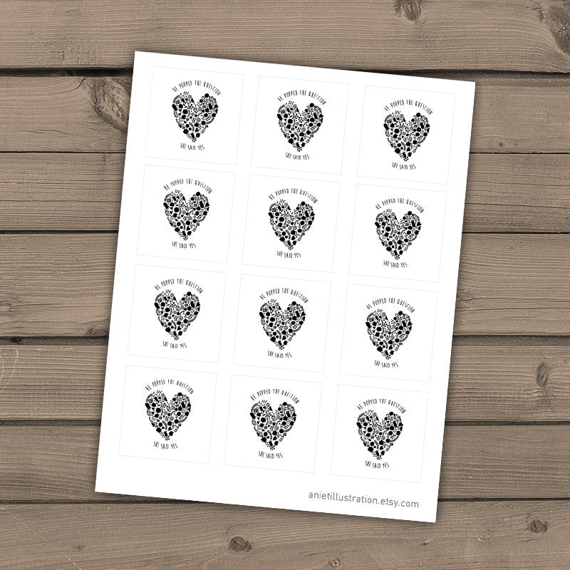 Engagement party Tags Cupcake toppers Wedding cupcake toppers Wedding favors Engagement decoration Instant download Digital PRINTABLE DIY