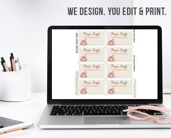 Baby Shower Diaper Raffle Card Little Pumpkin Girl Shower Pink Brown Autumn Fall Rustic Diaper Raffle Instant Download PRINTABLE 0049