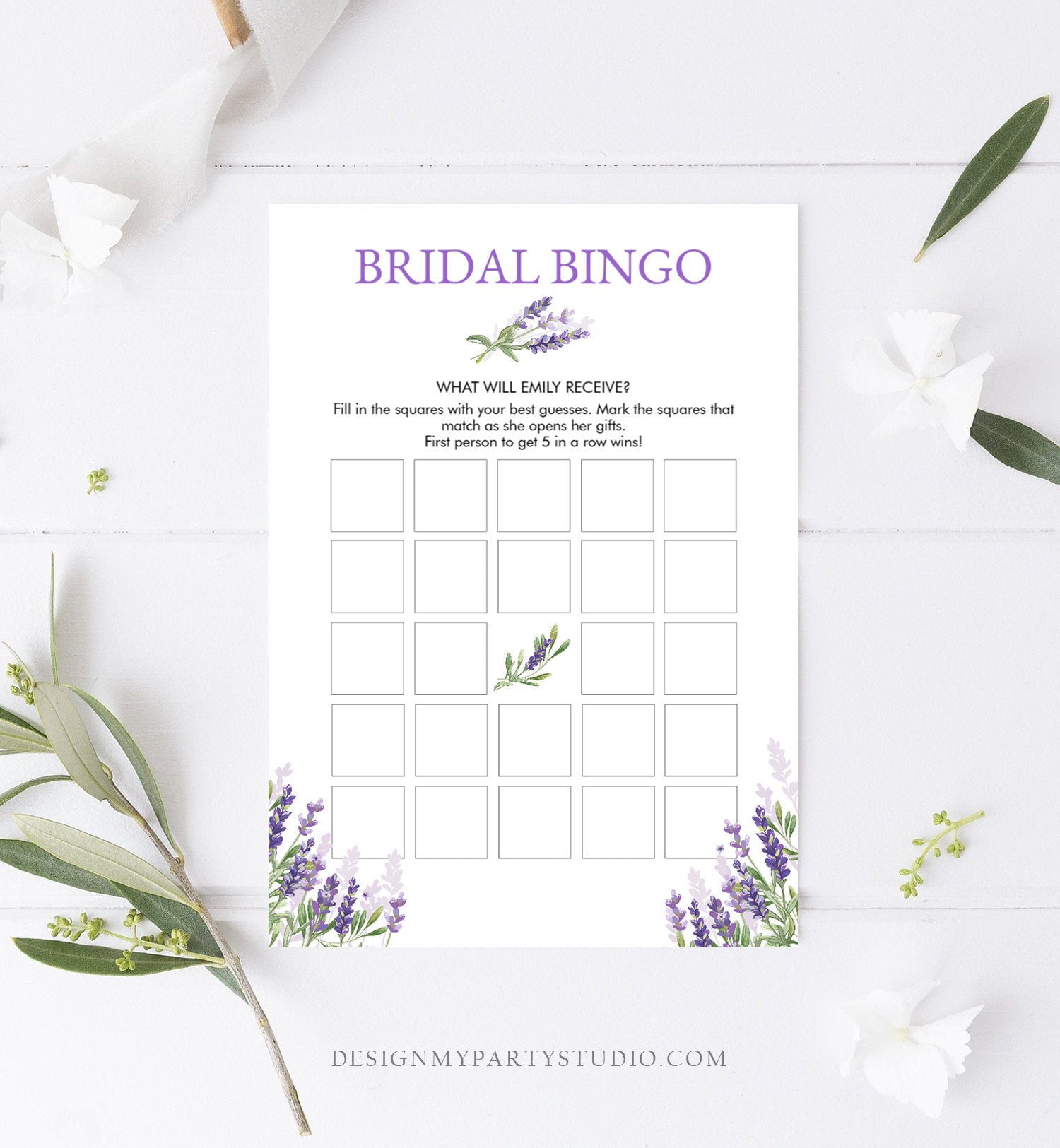 Bridal Bingo Shower Game Wedding Shower Activity Lavender France Country Boho Bridal Bingo Game Editable Template Download PRINTABLE 0206