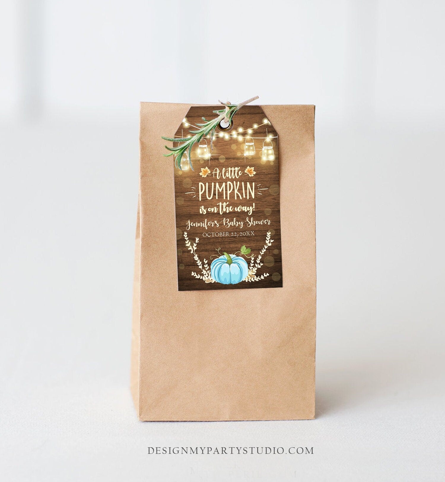 Editable Little Pumpkin Favor Tag Thank You Tag Birthday Baby Shower Rustic Wood Fall Autumn Pumpkin Download Corjl Template Printable 0015