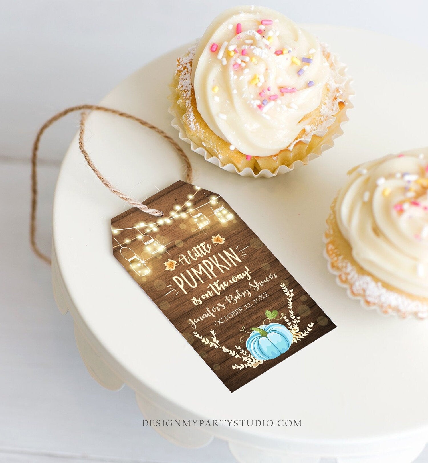 Editable Little Pumpkin Favor Tag Thank You Tag Birthday Baby Shower Rustic Wood Fall Autumn Pumpkin Download Corjl Template Printable 0015