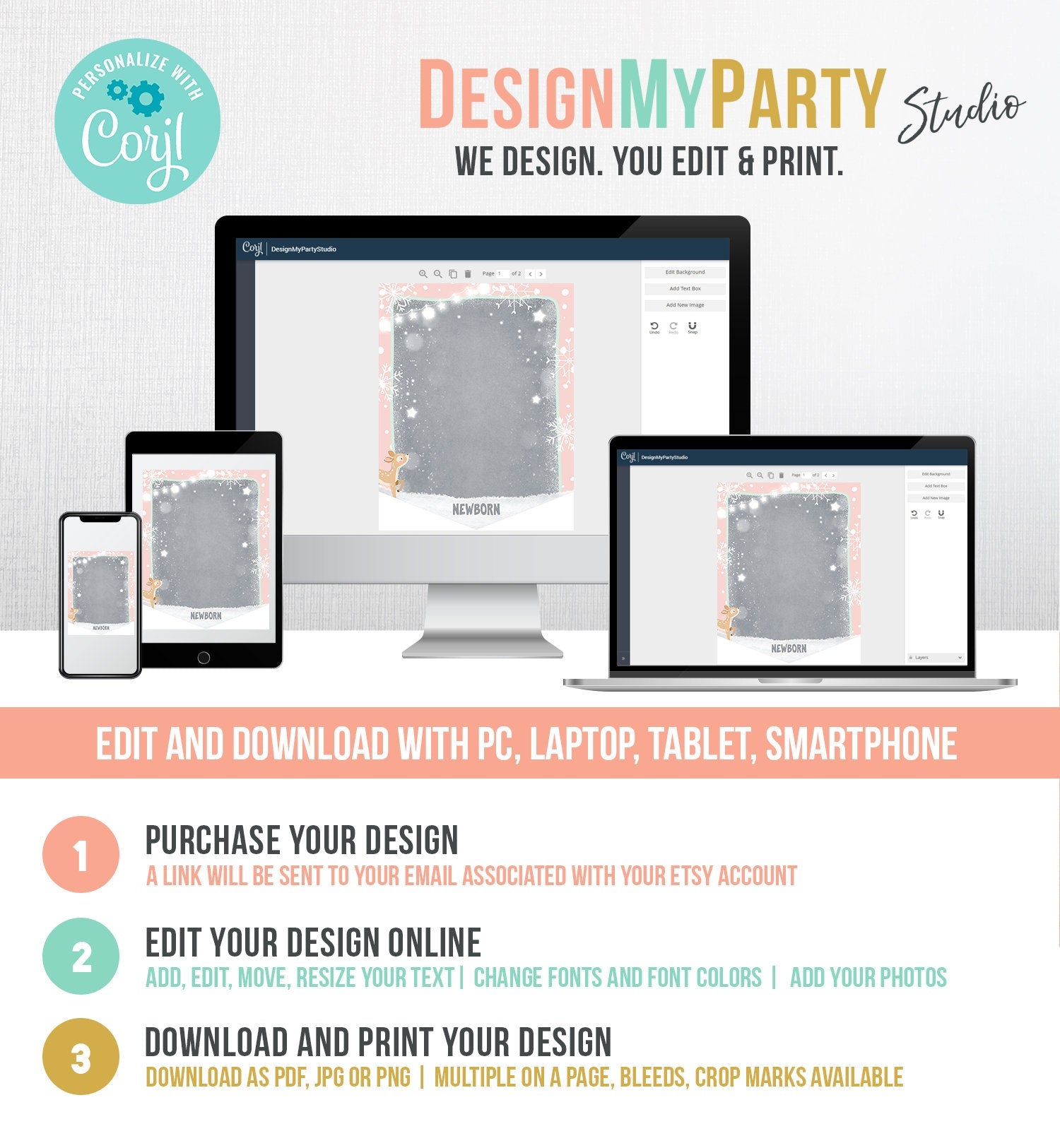 Editable Winter Onederland First Birthday Banner Monthly Photo Banner Girl Winter 1st Birthday Decor Pink Snow Download PRINTABLE Corjl 0109