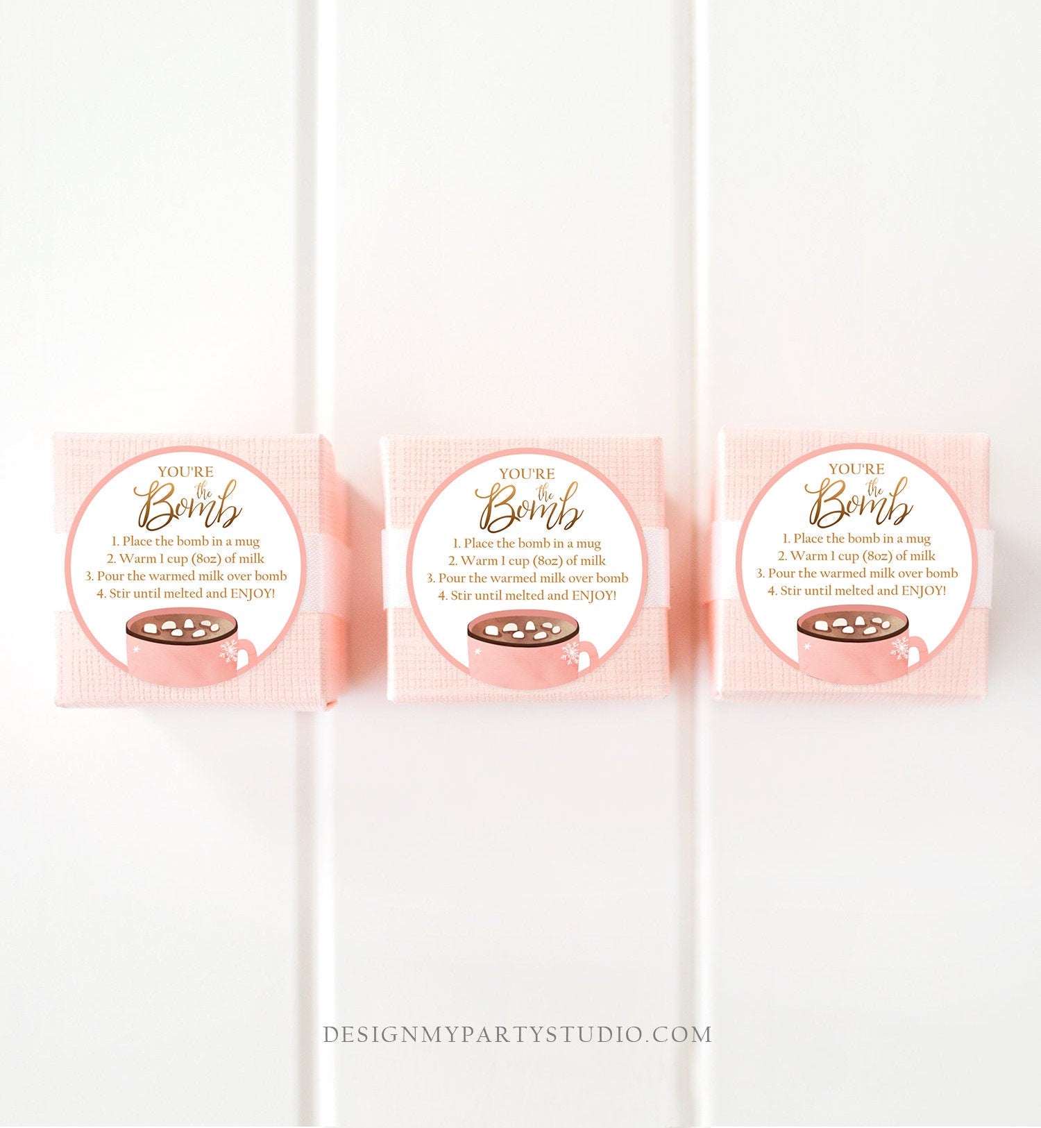 Editable Hot Chocolate Bomb Tags Bomb Instructions Cookies and Cocoa Favor Tags Winter Christmas You're The Bomb Digital PRINTABLE 0353