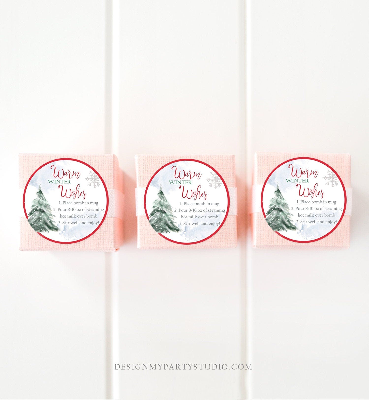 Editable Hot Chocolate Bomb Tags Bomb Instructions Hot Cocoa Tags Bomb Label Tree Winter Christmas Warm Winter Wishes Digital PRINTABLE 0363