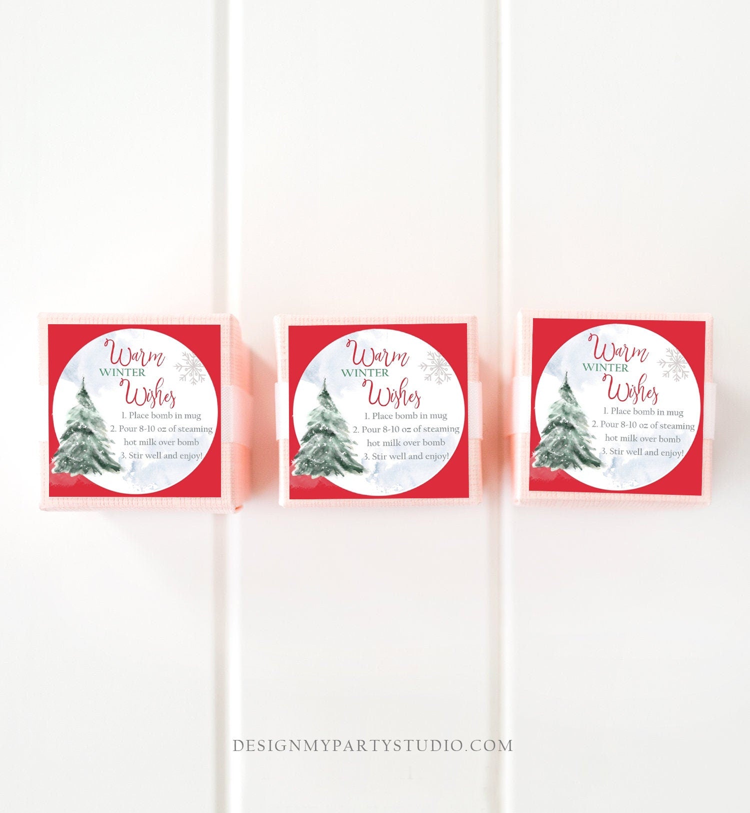 Editable Hot Chocolate Bomb Tags Bomb Instructions Hot Cocoa Tags Bomb Label Tree Winter Christmas Warm Winter Wishes Digital PRINTABLE 0363