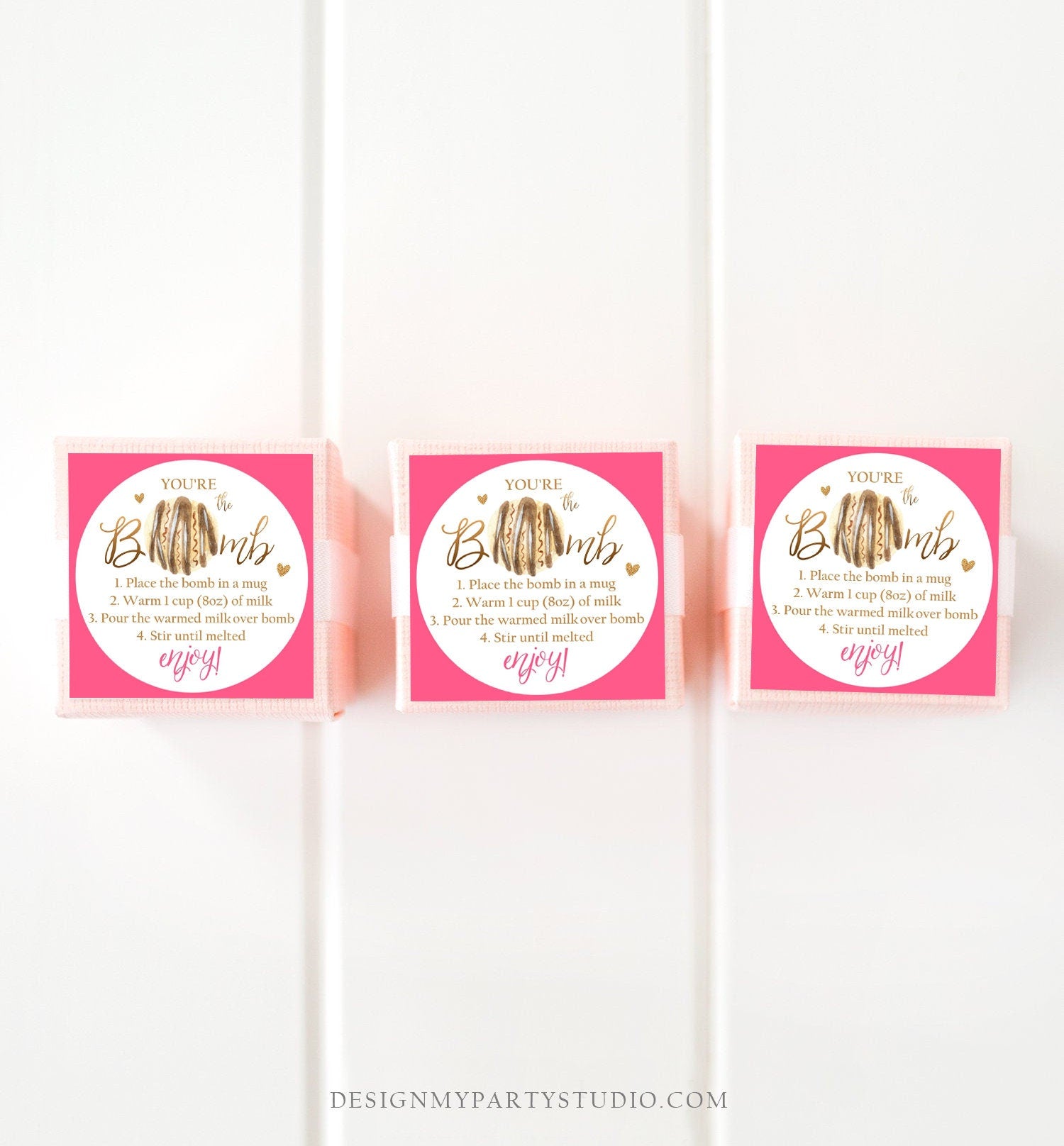 Editable Hot Chocolate Bomb Tags Bomb Instructions Valentine Hot Cocoa Bomb Favor Tags Valentine Gift You're The Bomb Digital PRINTABLE 0370