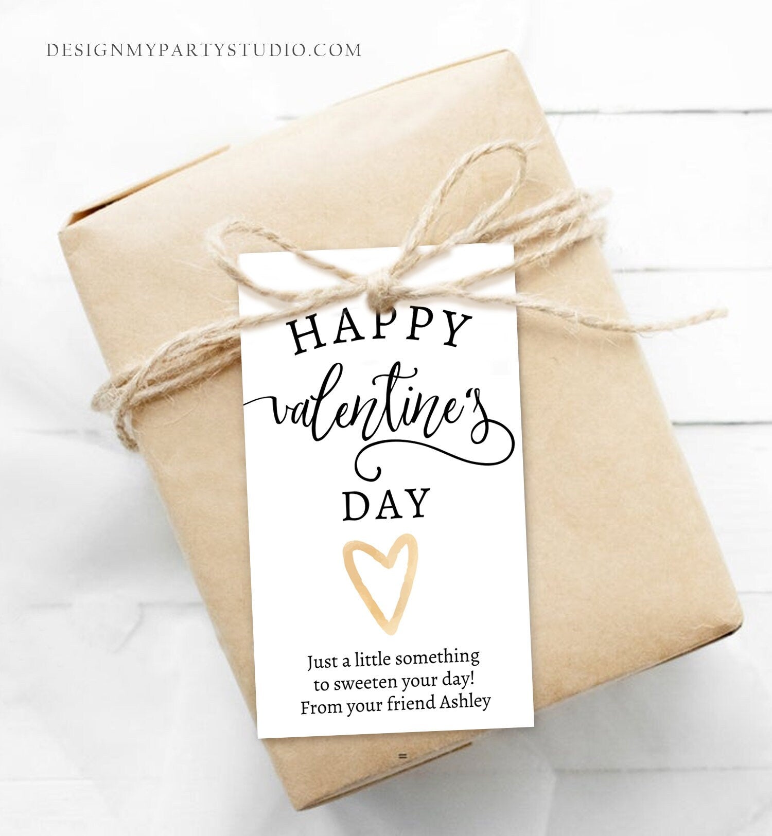 Editable Valentine's Tags Valentines Day Gift Tags Favor Tags Pink Valentine Cards for Kids Printable Personalized Digital PRINTABLE 0370