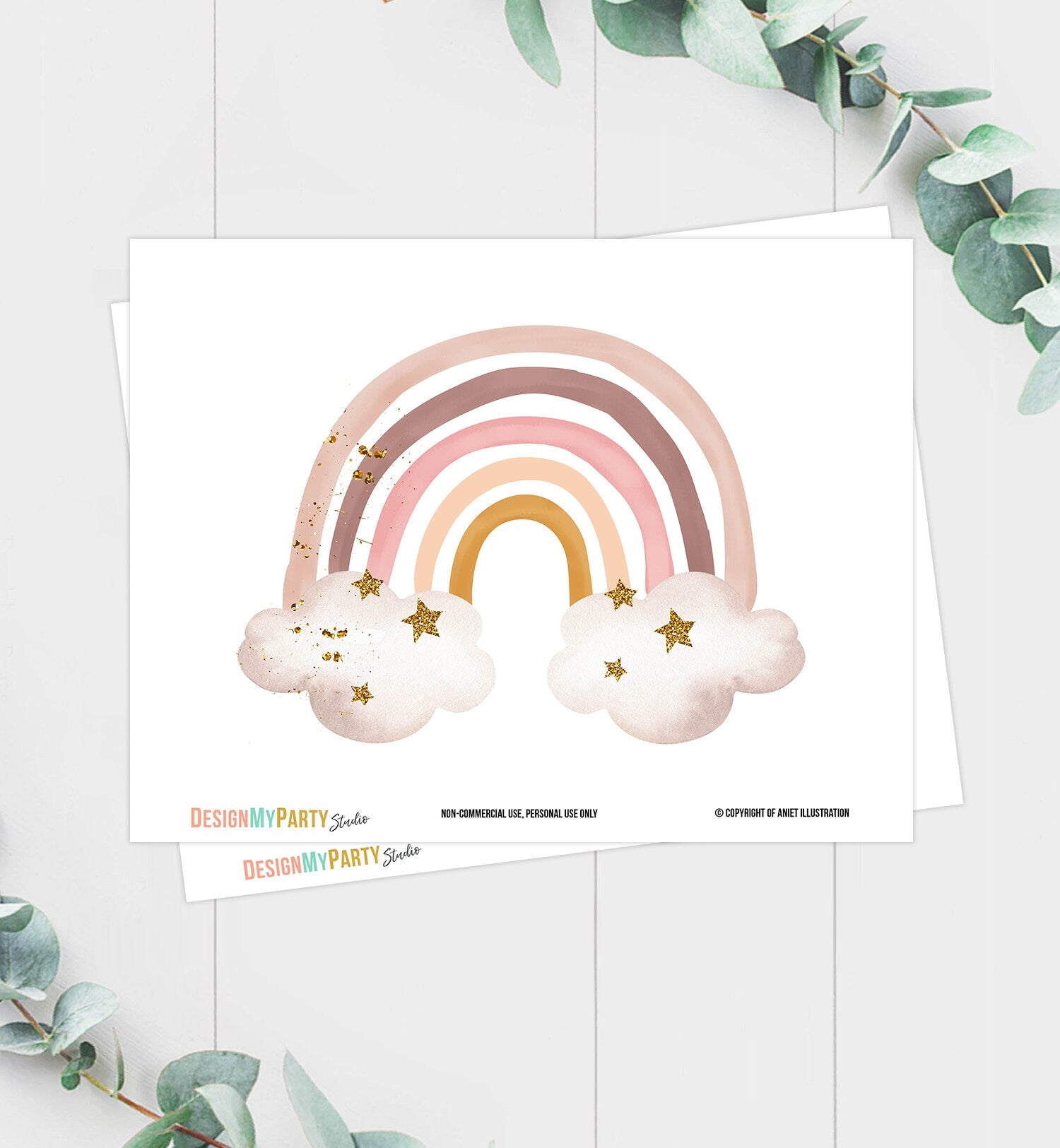 Printable Rainbow Topper Rainbow Centerpieces Rainbow Birthday Party Boho Table Decor Girl Party Sign PRINTABLE Watercolor DIY Digital 0387