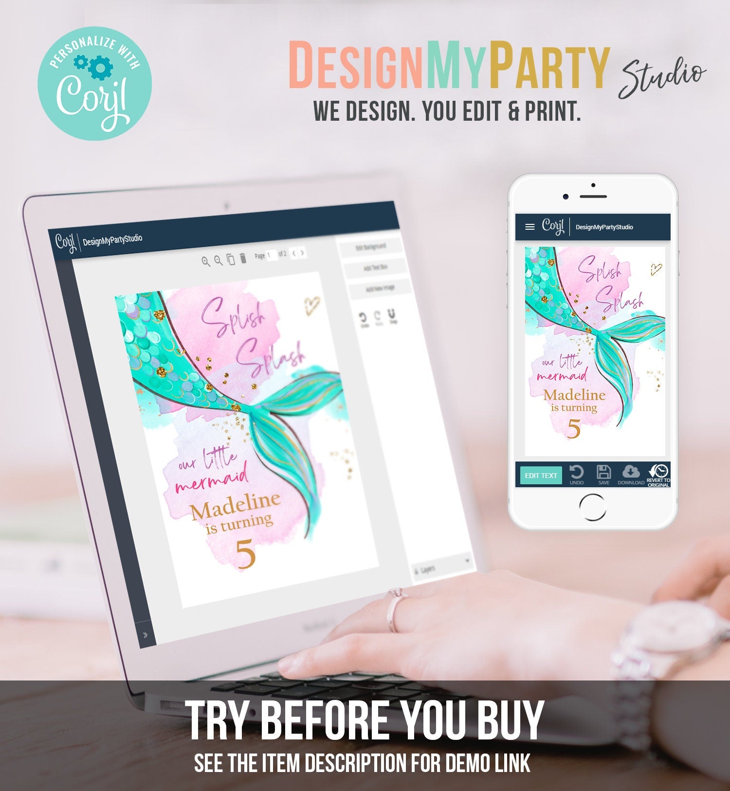 Editable Mermaid Capri Sun Labels Juice Pouch Labels Mermaid Birthday Party Girl Pink Green Teal Under The Sea Corjl Template Printable 0403