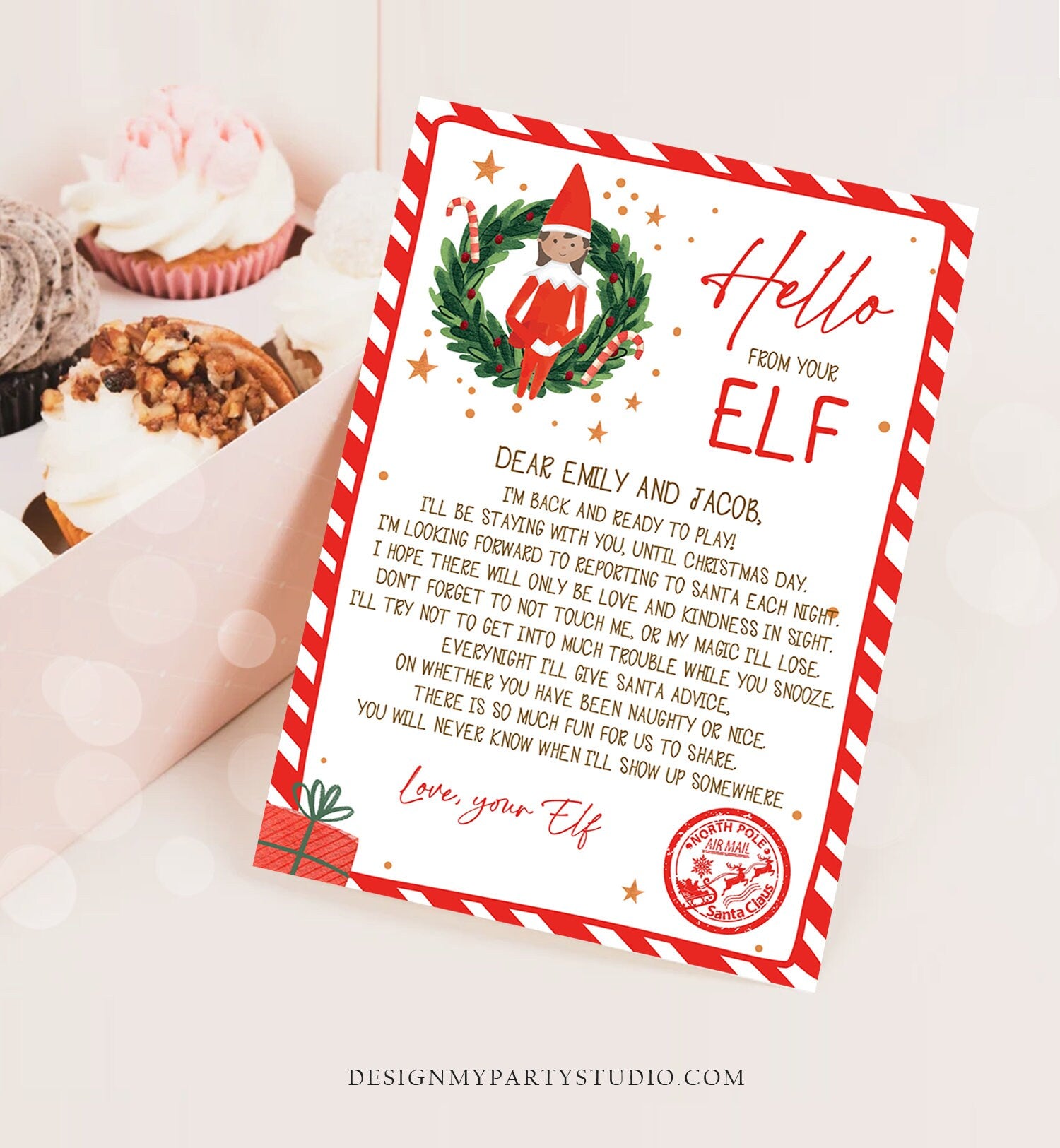 Editable Elf Arrival Letter Return Letter Christmas Elf I'm Back Elf Welcome Christmas Elf Letter From Your Elf Girl Printable Template 0358