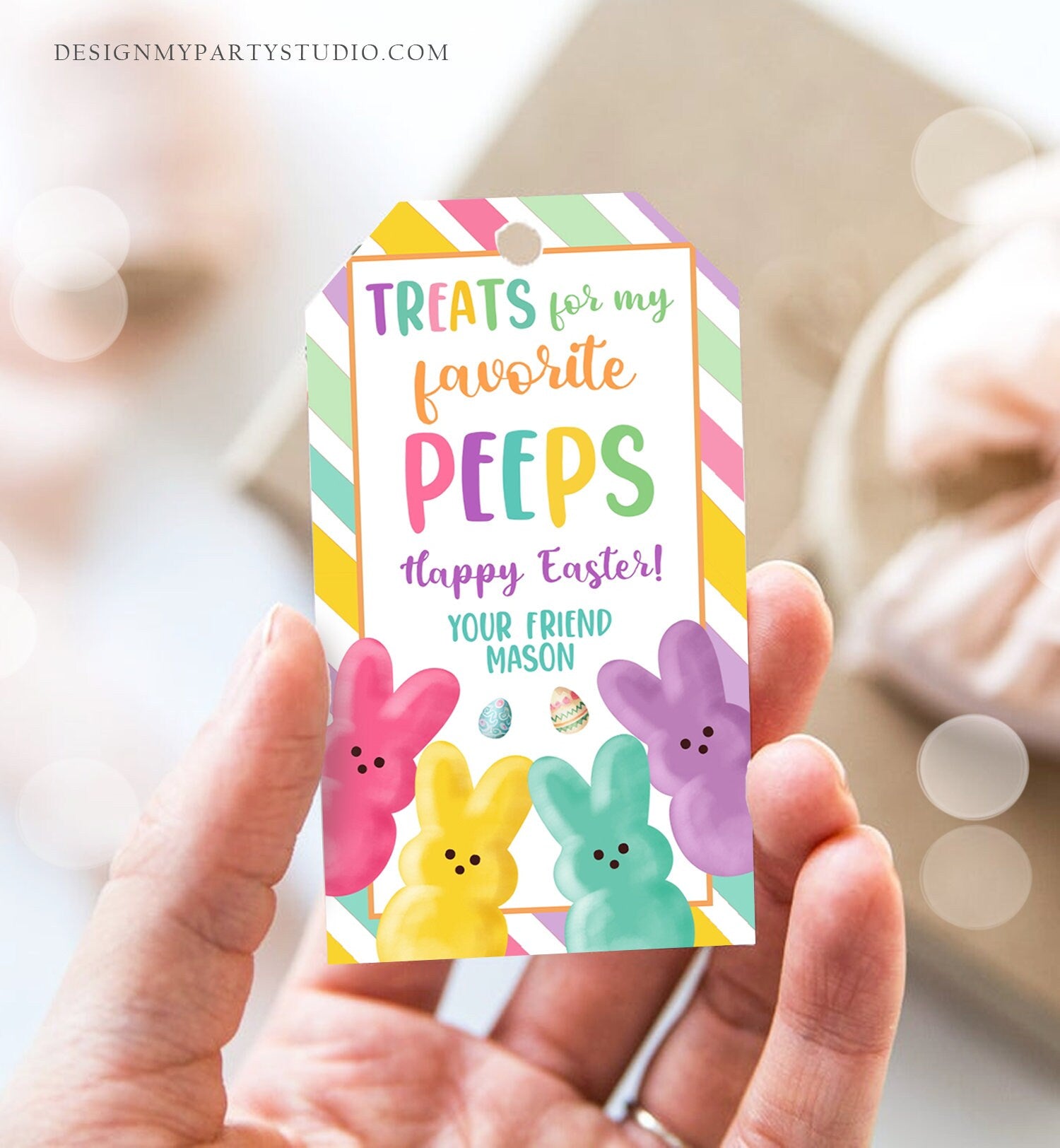 Editable Easter Treats For My Peeps Gift Tag Classroom Gift Easter Favor Tags Kids Easter Peeps Tags Easter Basket Digital PRINTABLE 0449