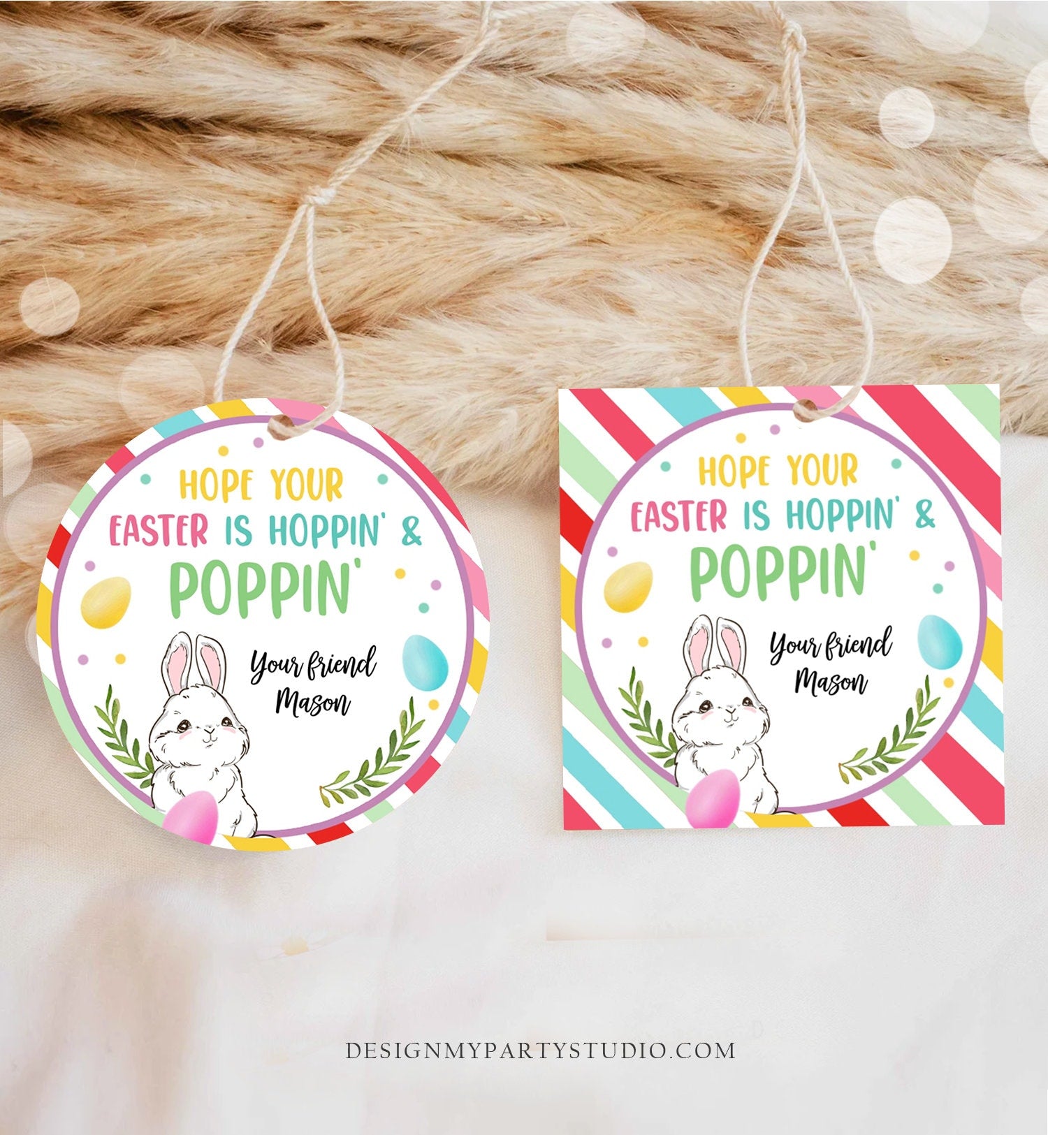 Editable Pop It Easter Gift Tags Easter Favor Tags Fidget Toy Easter Cards for Kids School Poppin' Personalized Tag Digital PRINTABLE 0449