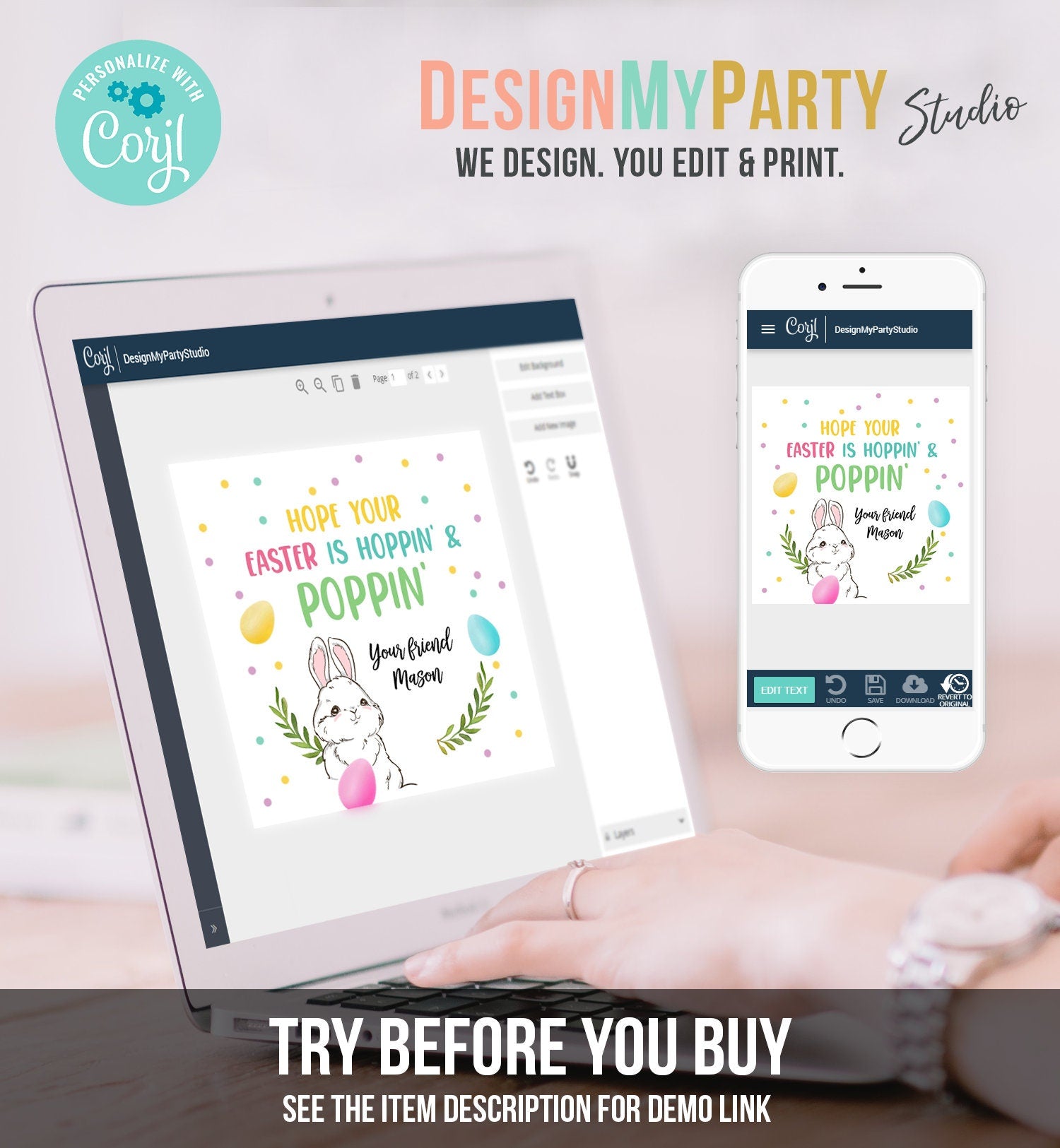 Editable Pop It Easter Gift Tags Easter Favor Tags Fidget Toy Easter Cards for Kids School Poppin' Personalized Tag Digital PRINTABLE 0449