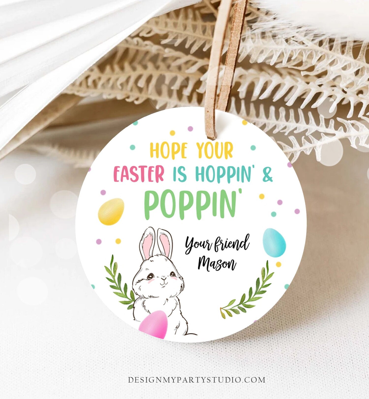 Editable Pop It Easter Gift Tags Easter Favor Tags Fidget Toy Easter Cards for Kids School Poppin' Personalized Tag Digital PRINTABLE 0449