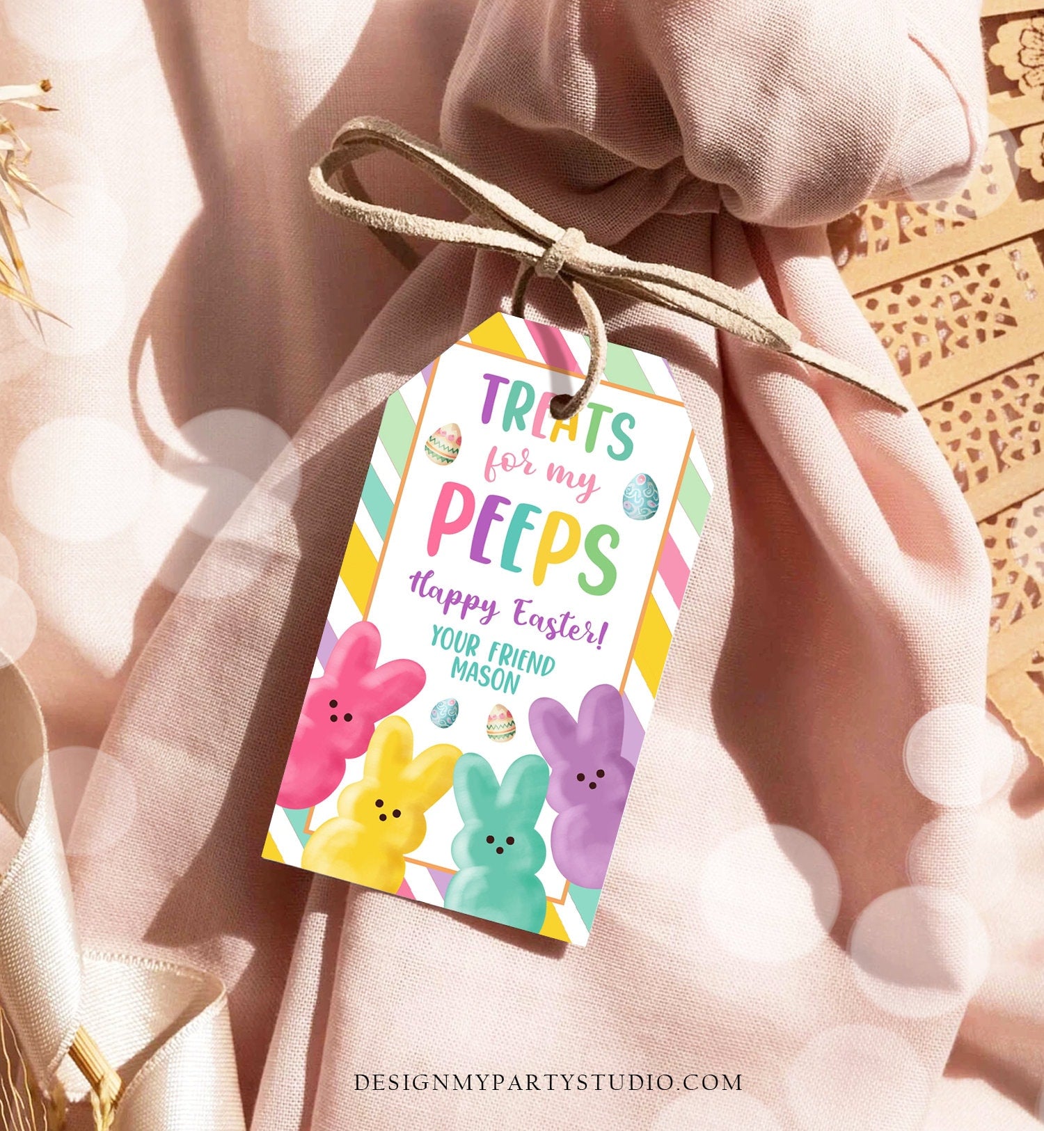Editable Easter Treats For My Peeps Gift Tag Classroom Gift Easter Favor Tags Kids Peeps Easter Tags Easter Basket Digital PRINTABLE 0449