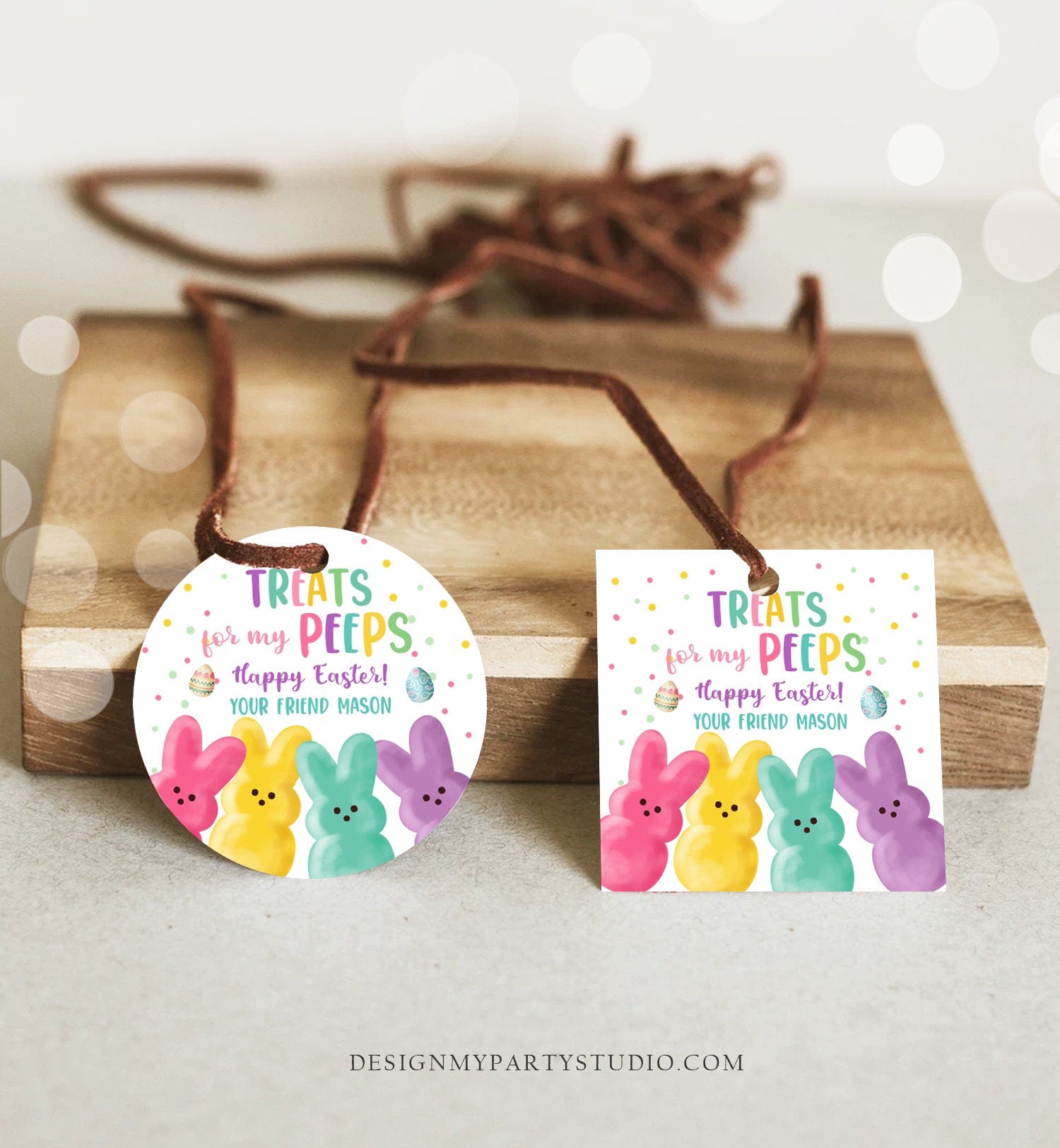 Editable Easter Treats For My Peeps Gift Tag Classroom Gift Easter Favor Tags Kids Peeps Easter Tags Easter Basket Stickers PRINTABLE 0449