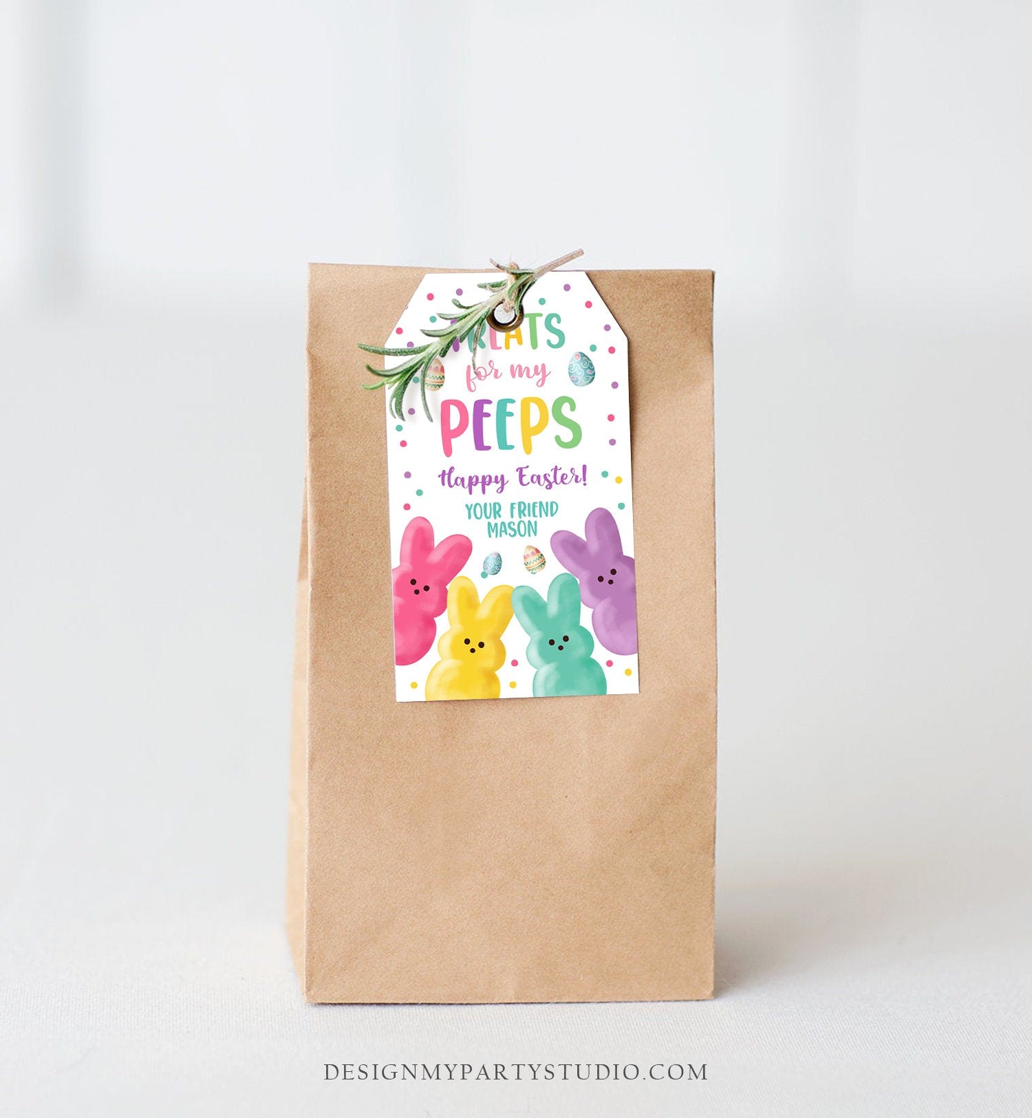 Editable Easter Treats For My Peeps Gift Tag Classroom Gift Easter Favor Tags Kids Peeps Easter Tags Easter Basket Digital PRINTABLE 0449