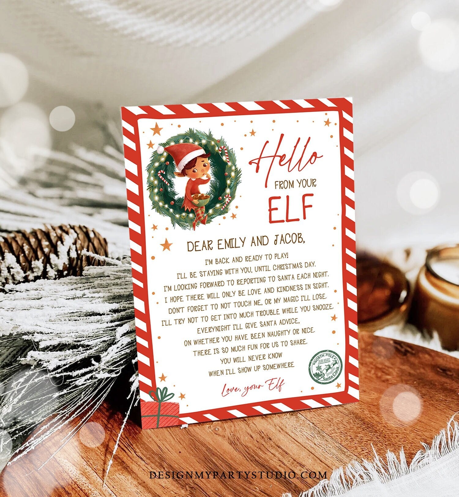 Editable Elf Arrival Letter Return Letter Christmas Elf I'm Back Elf Welcome Christmas Hello Letter From Your Elf Printable Template 0481