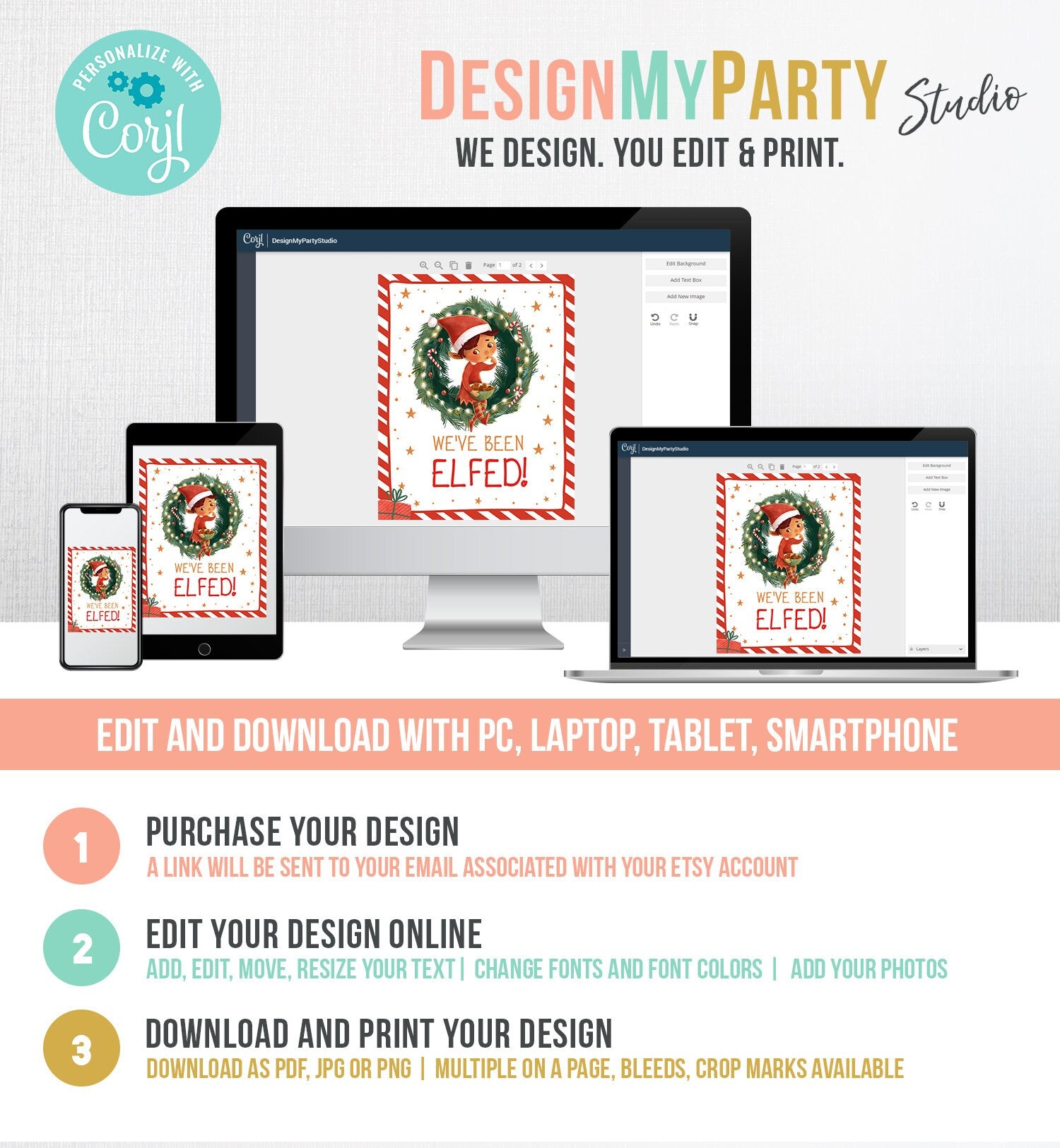 Editable You've Been Elfed Christmas Game We've Been Elfed Christmas Elf Elfed Sign Instructions Treat Holiday Printable Template 0481