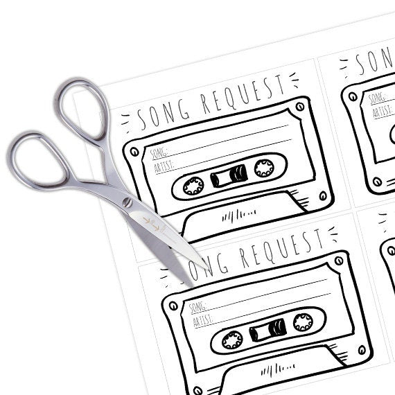 Song Request card Cassette Tape Song Request Wedding insert card White Cassette Song Request RSVP Wedding invitation Funny DIY PRINTABLE