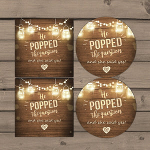 He Popped the Question Gift Tag Engagement party favor tag Engagement Popcorn Favor Tag Stickers wedding Engagement PRINTABLE 0015 0110