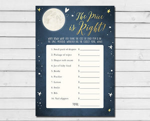 Baby Shower Love You To The Moon And Back The Price is Right Game Boy Navy Blue Twinkle Twinkle Little Star Printable Instant Download 0017