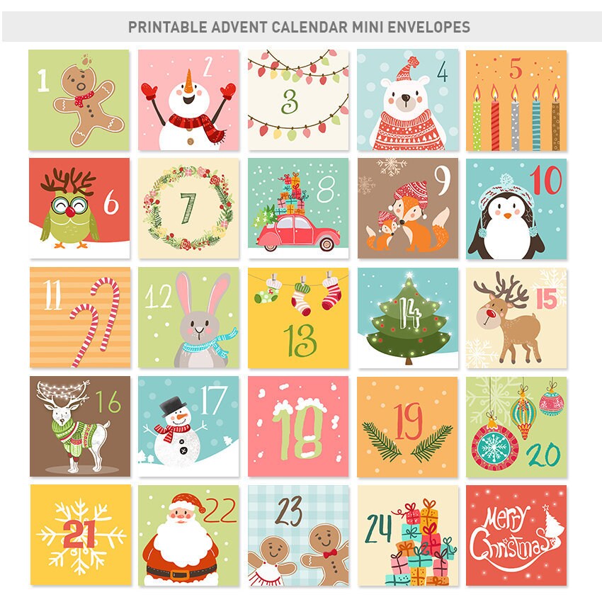 Christmas Advent Calendar Mini Envelopes Tags Christmas countdown Cale - Design My Party Studio christmas-advent-calendar-mini-envelopes-tags-christmas-countdown-cale-design-my-party-studio