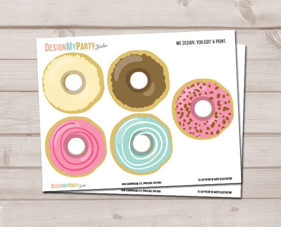 Donut Garland Donut Birthday Party Donut Decor First Birthday Donut Baby Shower Sprinkle Breakfast Party Slumber Download Printable 0050