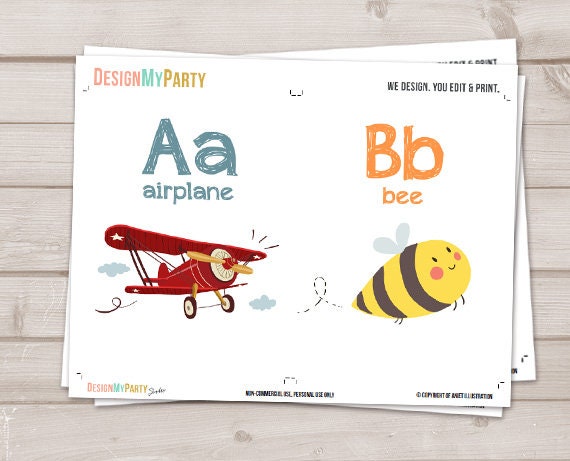 Alphabet Flash Cards ABC Nursery Wall Cards ABC Cards Classroom Decor A to Z Cards Alphabet Print Instant Download Digital PRINTABLE 5x7&quot;