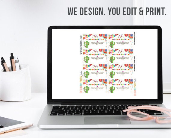 Baby shower Diaper raffle card Fiesta Baby shower game Fiesta Cactus Baby Shower Mexican baby shower Mexican Diaper raffle PRINTABLE 0045