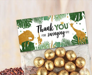 Printable Treat Bag toppers Wild One Birthday Party Safari Animals First birthday Black and Gold Zoo Jungle download DIGITAL PRINTABLE 0016