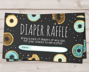 Diaper Raffle Tickets Donut Diaper Game Doughnut Sprinkle Baby Shower Donut Baby Sprinkle Donut and Diapers Boy Blue Diapers PRINTABLE 0050