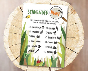 Scavenger Hunt Game Scavenger Hunt Activity Outdoor Birthday Game Bug Party Camping Games Lumberjack Printable Instant Download 0090