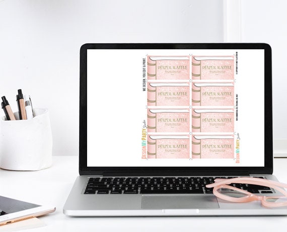 Storybook Diaper Raffle Ticket Cards Once upon a time Baby Shower for Girls Pink Storybook diaper ticket baby shower game PRINTABLE 0023