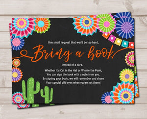 Baby Shower Bring a Book Card Fiesta Baby Shower Fiesta Bring a Book Fiesta Shower Mexican Cactus Book Insert Book card PRINTABLE 0236