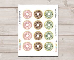 Donut Cupcake Toppers table Centerpiece Birthday Party Decoration Baby Shower Sprinkle Doughnut Pastel Blush download PRINTABLE 0050 0320