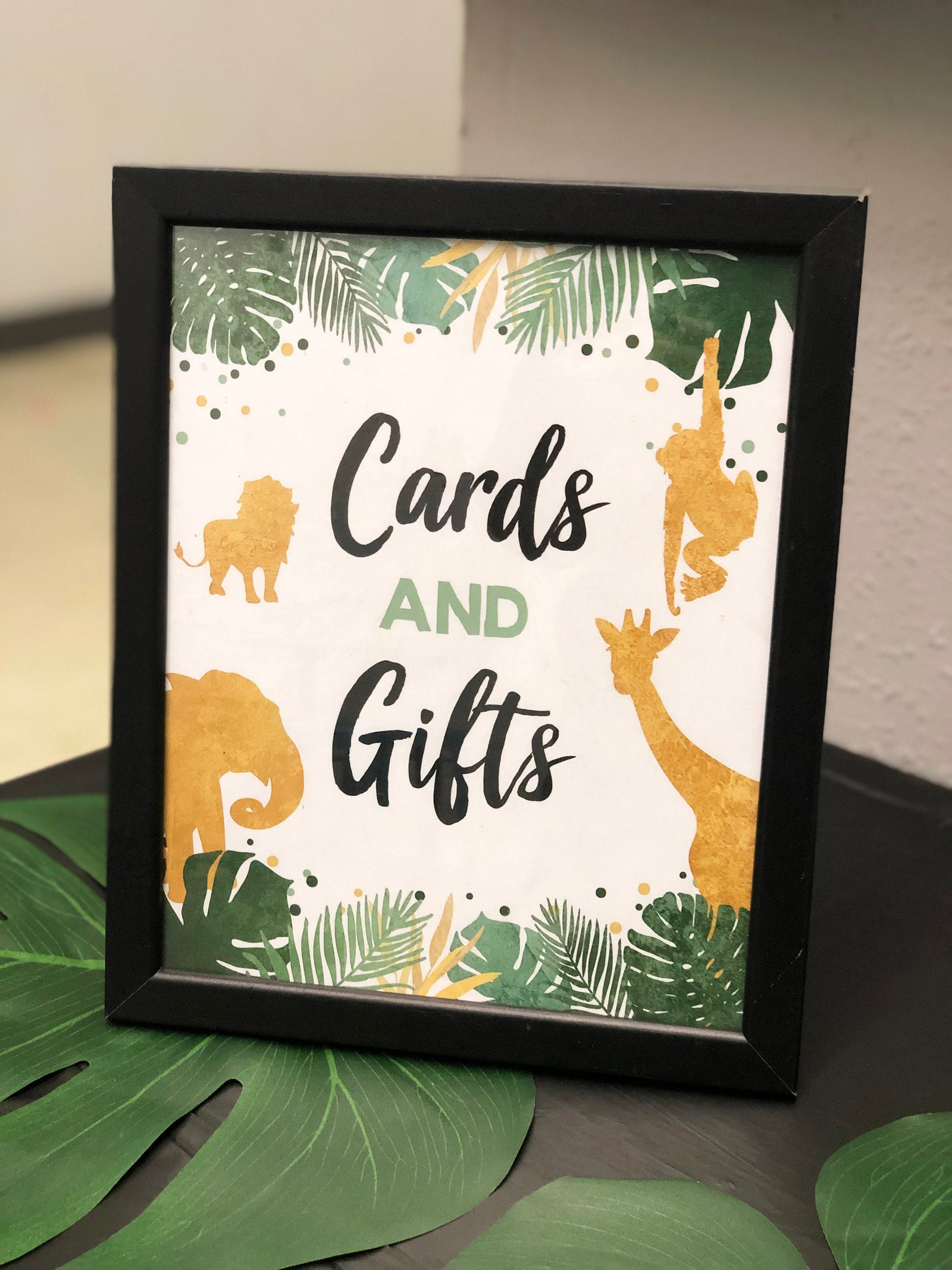 Cards and Gifts Sign Safari Animals Table Decor Wild One Birthday Sign Gift Party Animals Two Wild Zoo Digital Download Printable 0016