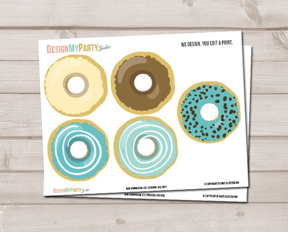 Donut Garland Donut Birthday Party Donut Decor First Birthday Donut Baby Shower Sprinkle Breakfast Party Digital Download Printable 0050