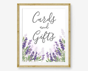 Cards and Gifts Sign Wedding Lavender Cards and Gifts Greenery Gift Table Sign Botanical Decor Floral 8x10 Instant Download PRINTABLE 0206
