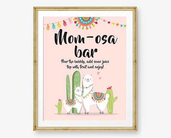 Llama Baby Shower Signs Momosa Bar Sign Mimosa Mimosa Bar Llama Fiesta Baby Shower Mom-osa Sign Mexican Pink Girl Download PRINTABLE 0079