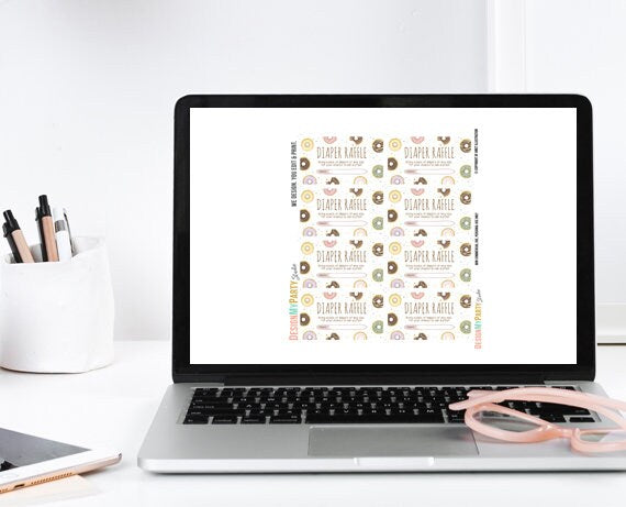 Diaper Raffle Tickets Donut Diaper Game Doughnut Sprinkle Baby Shower Donut Baby Sprinkle Donut and Diapers Confetti Diapers PRINTABLE 0050