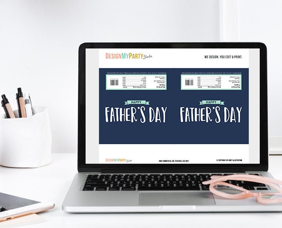 Happy Fathers Day Candy Bar Wrappers Printable Fathers Day Gift Father's Day Gift for Dad Chocolate Bar Instant Download DIGITAL PRINTABLE