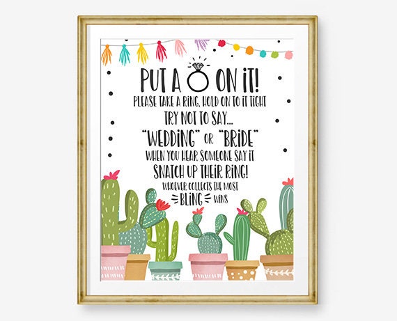 Put a Ring on It Bridal Shower Game Don't Say Bride Fiesta Bridal