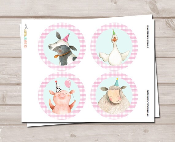 Farm Animals Birthday Banner Barnyard Birthday Garland Girl Birthday Decor Party Decorations Cor Pig Sheep Banner DIY Digital Printable 0155